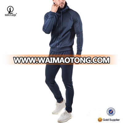 Top selling soft slim gym tracksuit branded cotton tracksuit material design your own tracksuit