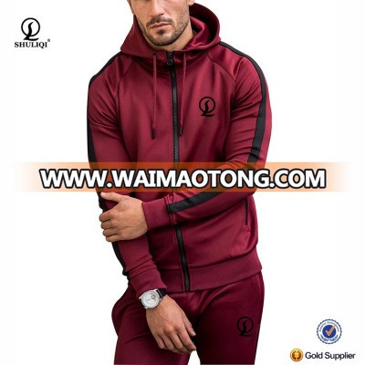 Athletic fleece tracksuit 95% polyester 5% elastic men tracksuit slim wholesale sweatsuit